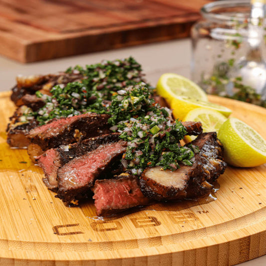 COBB Rotisserie Wagyu Picanha with Chimichurri by Chef Reuben Riffel